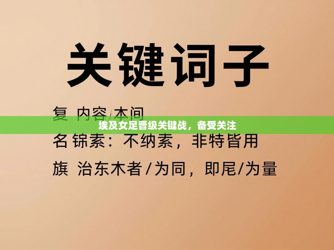 埃及女足晋级关键战,备受关注 第1张